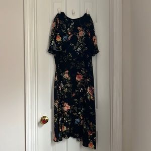 H&M Black Floral Satin Dress